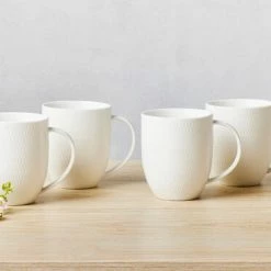 Alternative view of White Basics Diamonds Coupe Mug 370ML Set Of 4 Gift Boxed