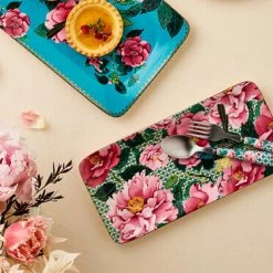 Teas & C's Silk Road Cake Fork Set Of 4 Aqua Gift Boxed 5 Teas & C's Silk Road Cake Fork Set Of 4 Aqua Gift Boxed -homeless mug-shop teas cs silk road platter aqua 2