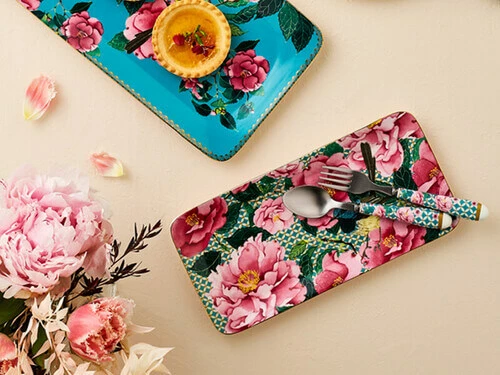 Teas & C's Silk Road Cake Fork Set Of 4 Aqua Gift Boxed 3 Teas & C's Silk Road Cake Fork Set Of 4 Aqua Gift Boxed - Image 3