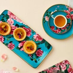 Teas & C's Silk Road Coupe Plate 19.5cm Aqua Gift Boxed -homeless mug-shop teas cs silk road platter cup saucer aqua 1